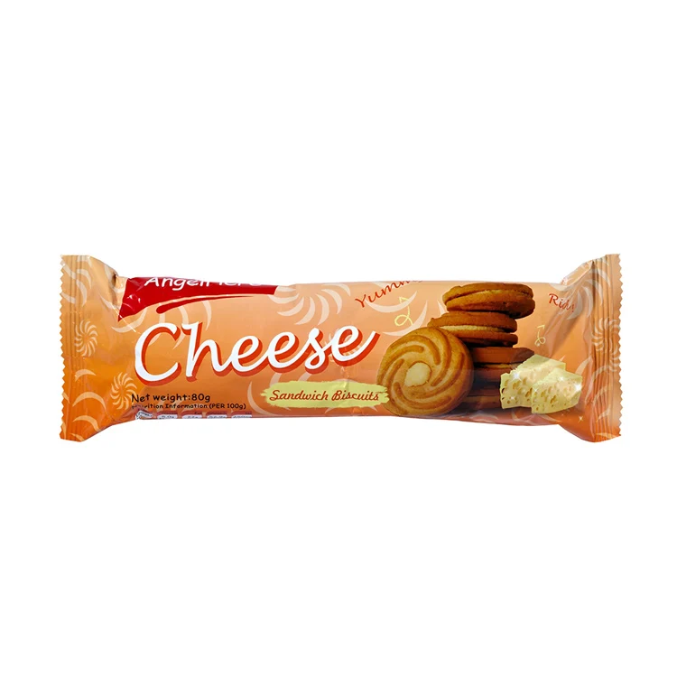 
80G/Pack Net Weight Cream Sandwich Biscuits In Cheese Flavor Manufacturers 