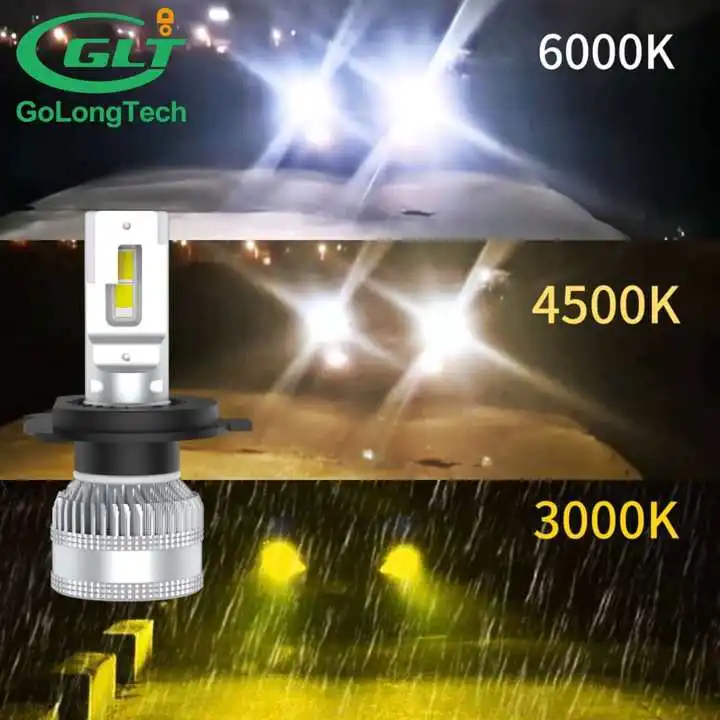 H4 car S130  3 Colors led auto headlight 10000LM led headlight Bulbs 9005 9006 130W/SET  Car led Headlight