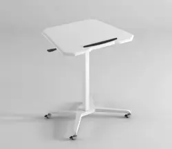 Pneumatic Foldable Lifting Mobile Standing Laptop Desk for Study and Working Height Adjustable Computer Table with Wheels