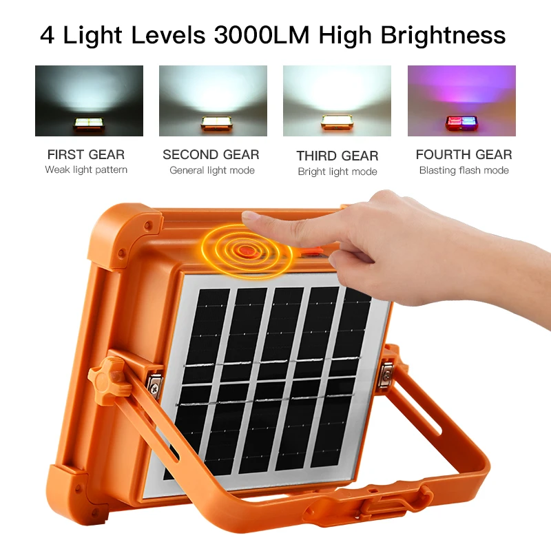 Hot Selling Handheld Solar Waterproof Charging Lamp 100w Variable Light Source