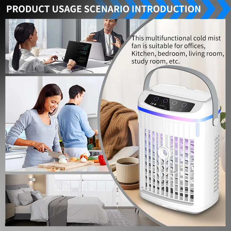 Custom Led Control Plastic Body Portable Cooling Mini Evaporative Mobile Room Ac Dc Home Air Cooler Tower Fan