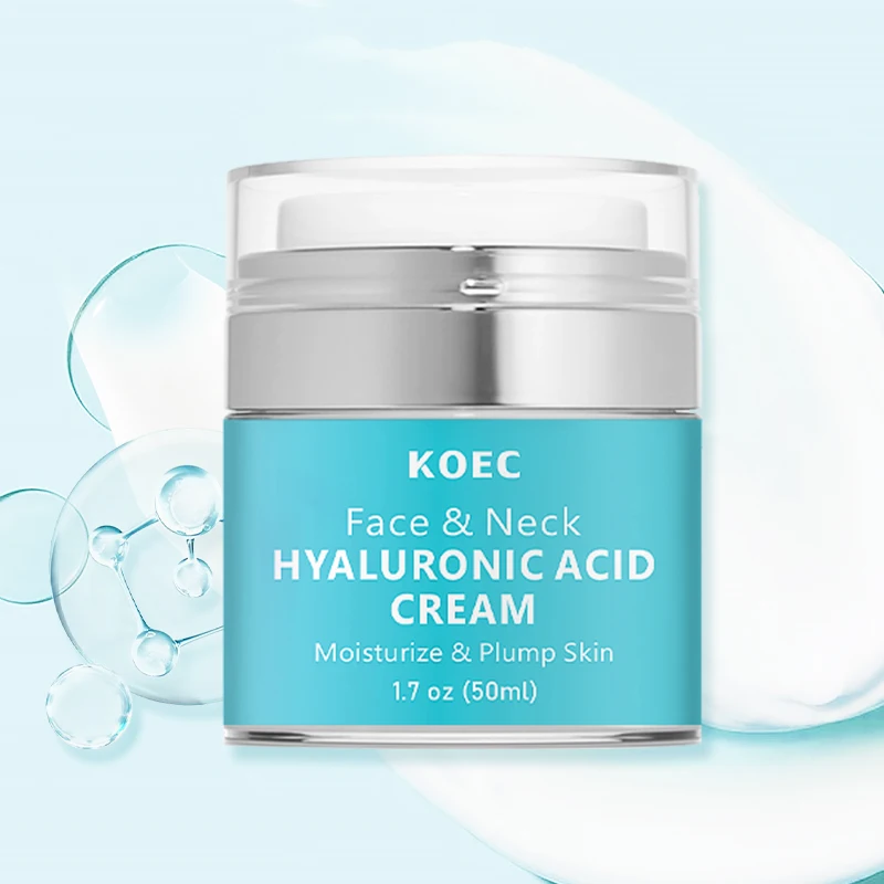 Wholesale KOEC HA Face&Neck Moisturizing Cream Firm Face Cream for Dry Skin Anti-Aging Moisturizer Hyaluronic Acid Facial Cream