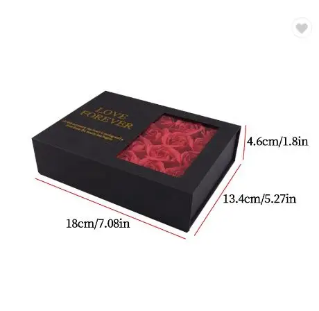 Искусственное ароматизированное мыло, цветок розы в акриловой шкатулке для ювелирных изделий с сумкой-тоутом, подарок на день Святого Валентина 2021