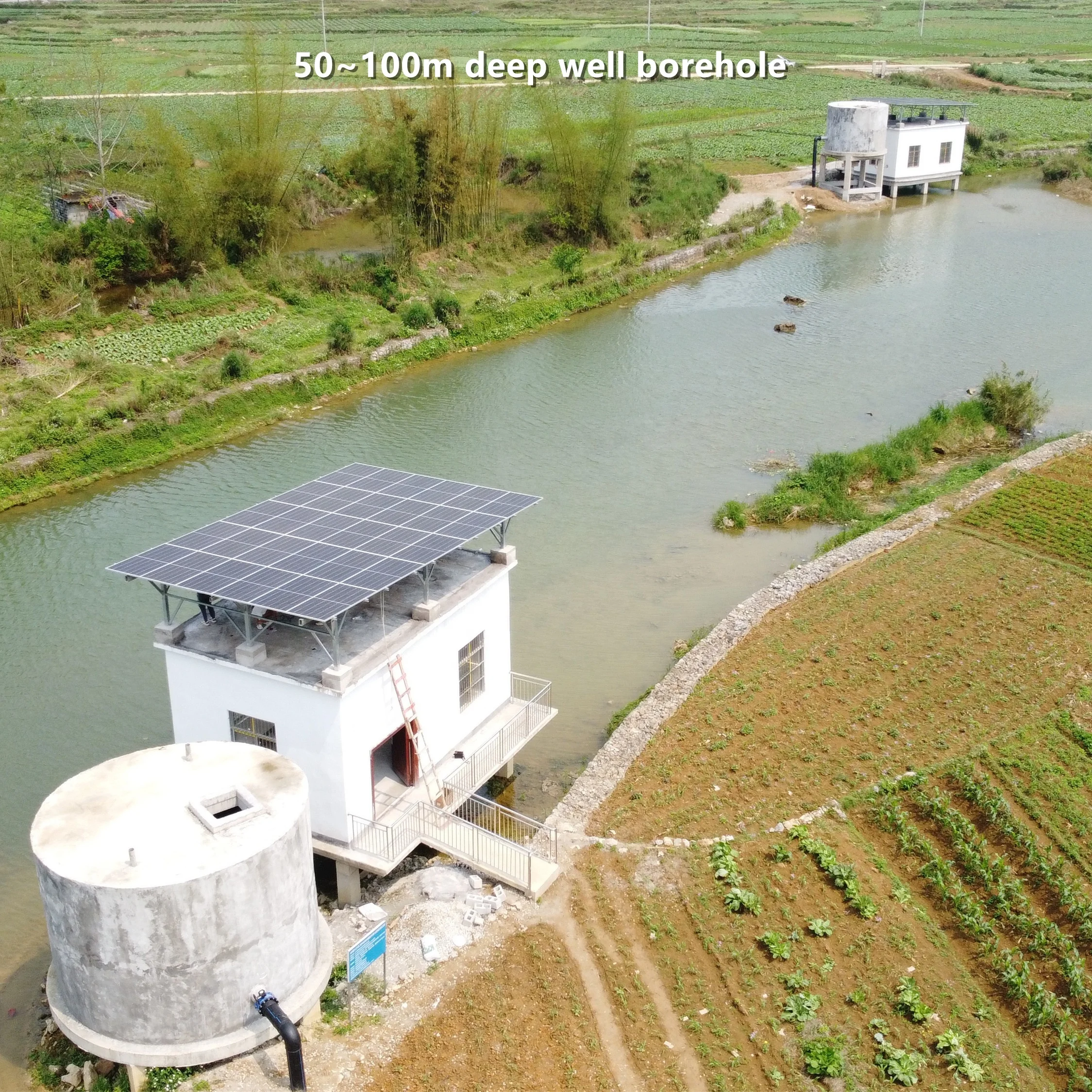 10HP 7.5KW submersible deep well 50~100 meters 380V 3 phase solar water pump system for agriculture irrigation