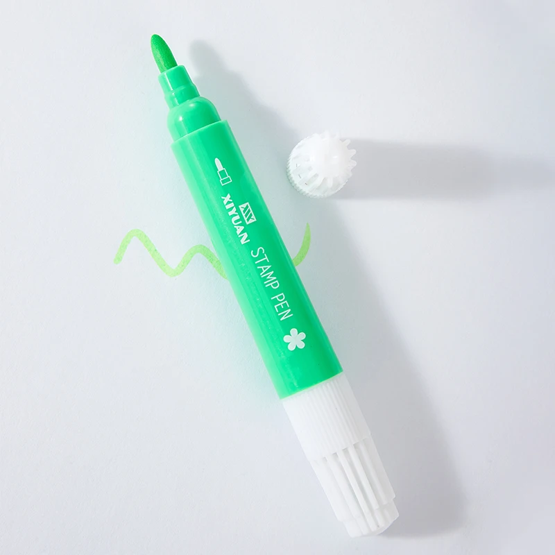 Dual Tip Stamp Pen for school kids, Colorful Watercolor Pen, Lovely stamp