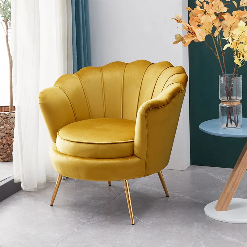  Современный диван бархатная ткань мебель для гостиной кресло ракушка стул бархатный 1