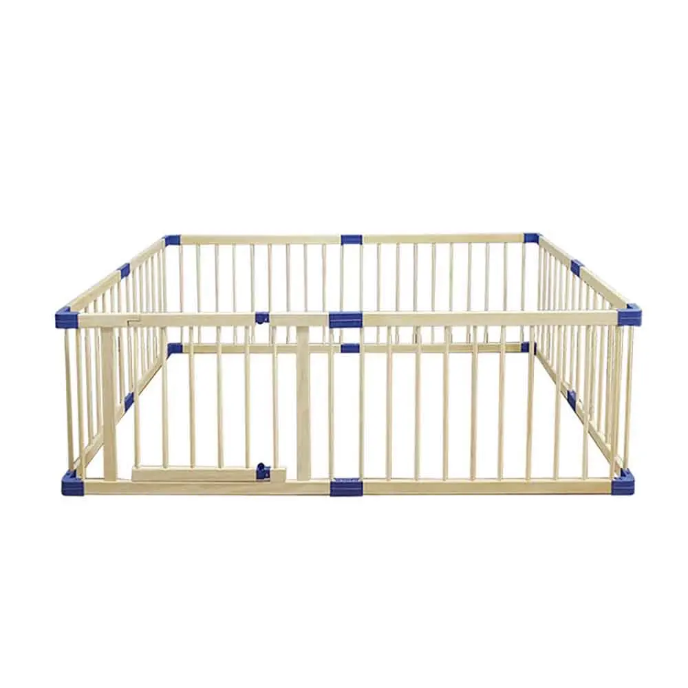 Manufacturer Indoor Foldable Wood Play Fence Wood Play Pen Playpen for Baby Toddler