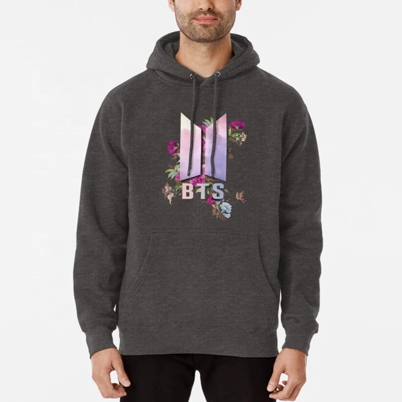 Новинка Мужская зимняя модель из 100% хлопка свободная модная Толстовка bts с принтом для отдыха и свободного