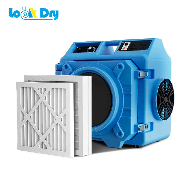 Commercial H13 HEPA G4 Pre-fllter Compact Design Dehumidifier Air Scrubber For Water Damage Restoration