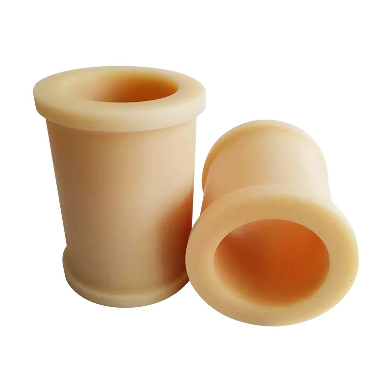 China customized CNC Machining Nylon Bearing Sleeve / Bush Abs Plastic Bushing With Flange
