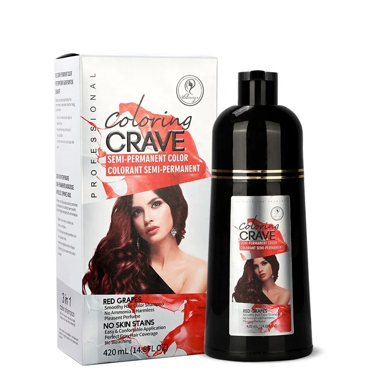 OEM Best Price private label magic cover grey hair purple brown black dye hair colour shampoo for dry hair