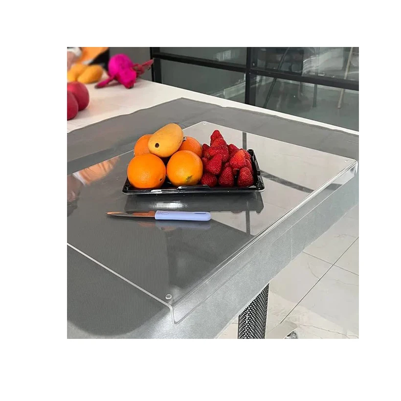 Crystal Transparent Hot Sale Boards Counter Acrylic Cutting Board For Kitchen With Counter Lip