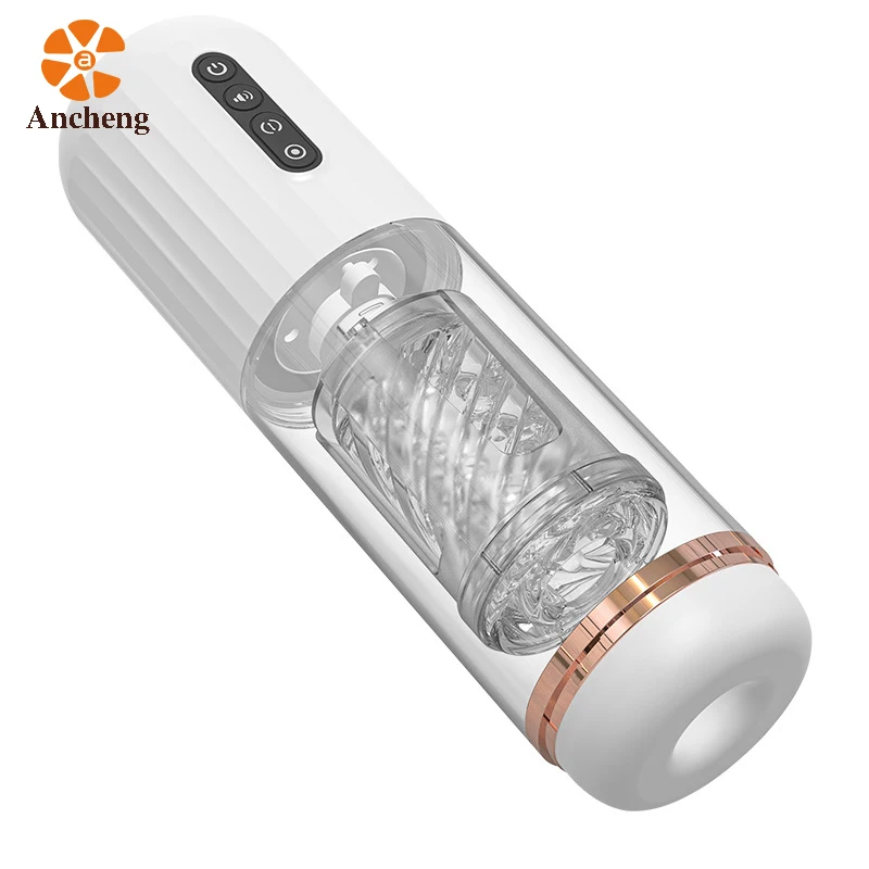 2 in 1 Automatic Male Masturbator Cup Penis Exercise Machine with Telescoping Rotating Sucking Sex Toy for Men Penis Stimulation