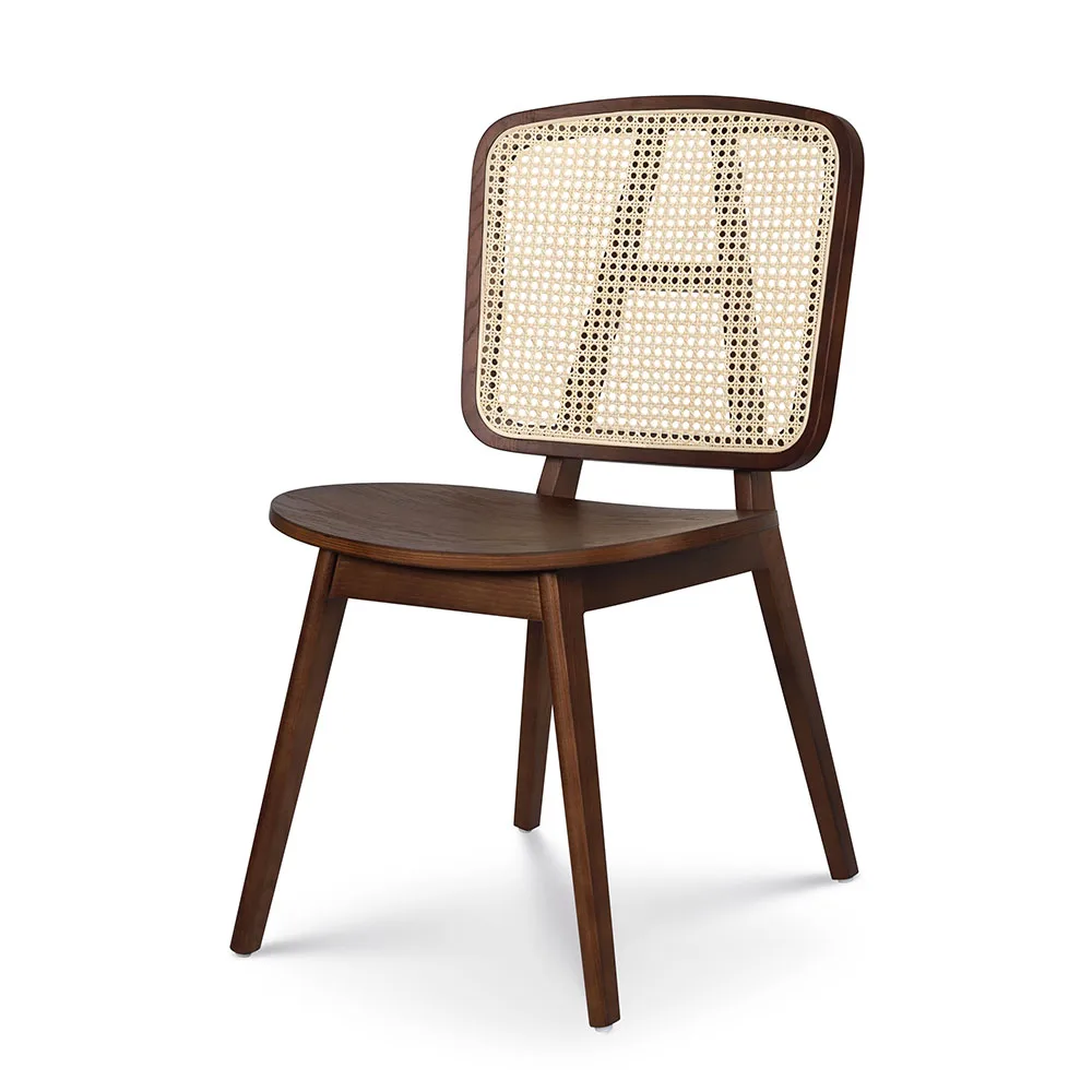 Modern solid wooden designer chairs wooden wedding chairs ash wood dining chair with woven  rattan back