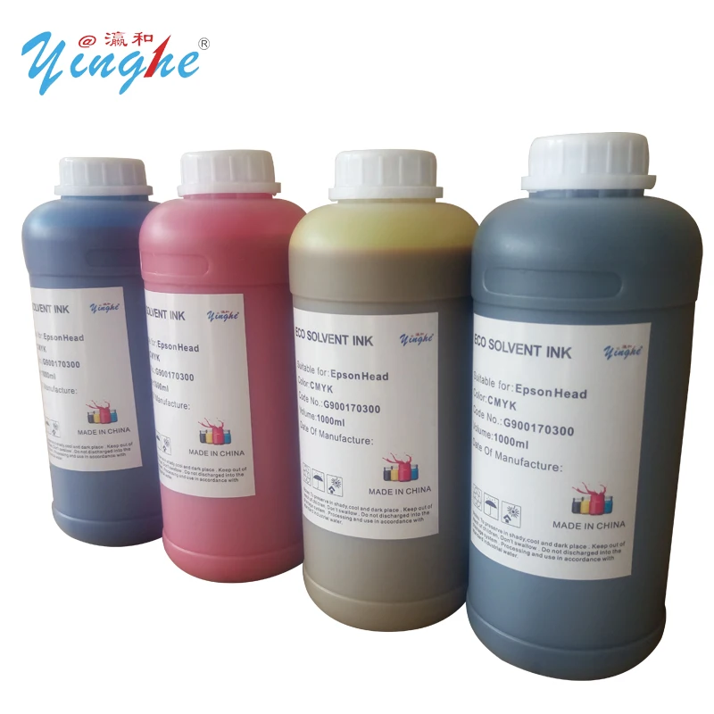 Yinghe Eco Solvent Ink CMYK for XP600 DX5 i3200 Printer Heads High Quality Eco Solvent Ink In Yinghe Global Overseas Warehouse