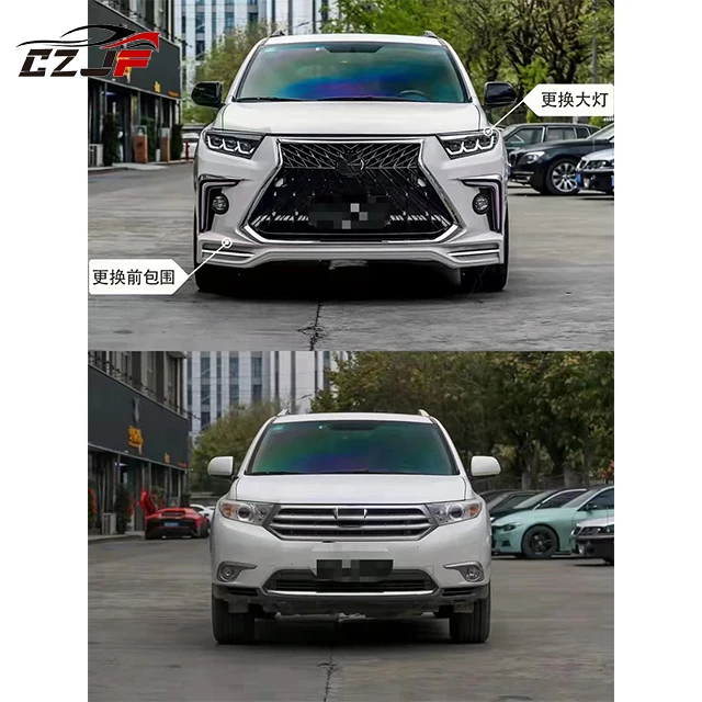 Car Rear Front Bumper body kit for toyota highlander 2012-2014 year change Lexus LX570
