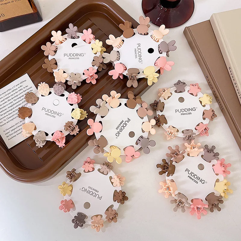 Korean Mini Cute Hair Claw Clips Princess Hair Clips Women Sweet Hair Accessories Cream Small Claw Clip for Children