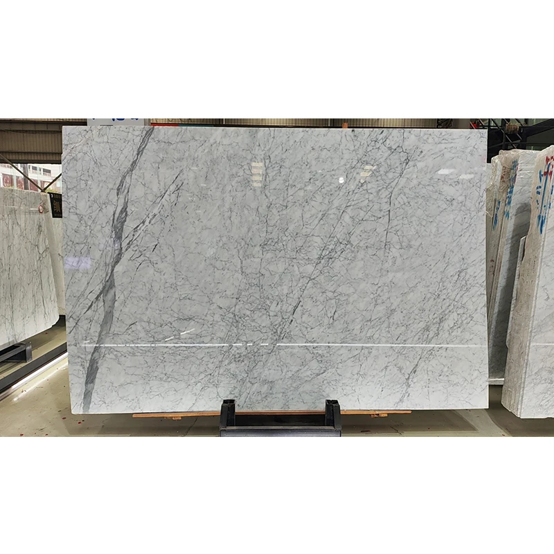 YD STONE White Carrara White Marble Slab Natural Stone Carrara Marble for Countertops and Flooring
