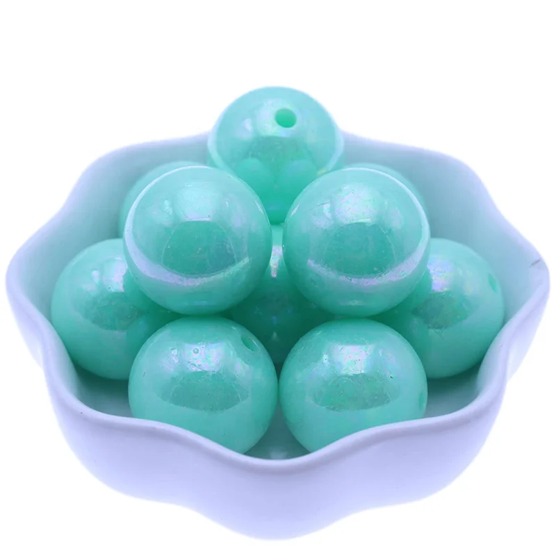 Wholesale 20MM Green AB Color Acrylic Beads, Loose Jewelry Fashion Beads, Chunky Beads