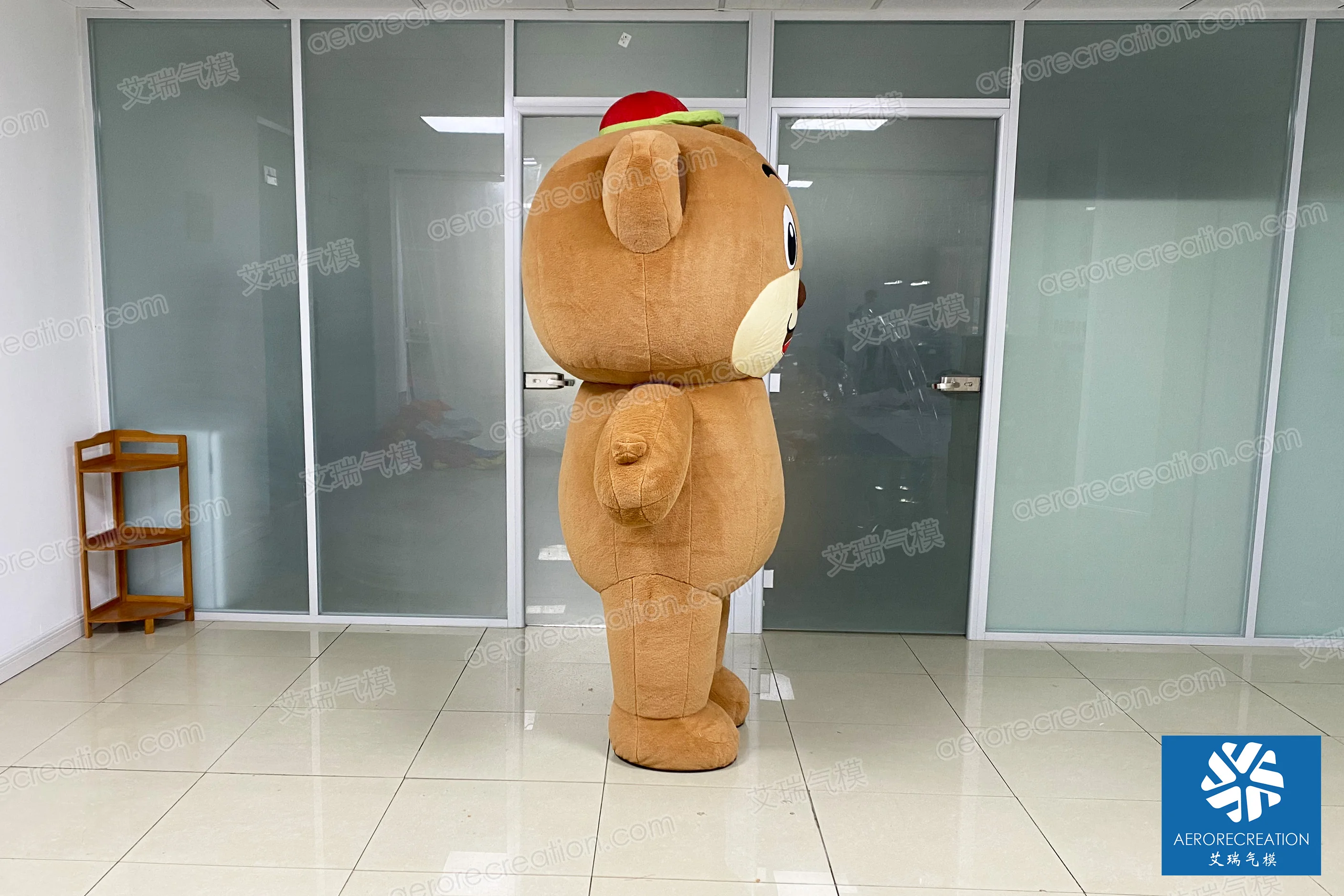 Aero Wholesale Short Plush Cartoon Inflatable Bear Mascot Interactive Customized Inflatable Walking Costume