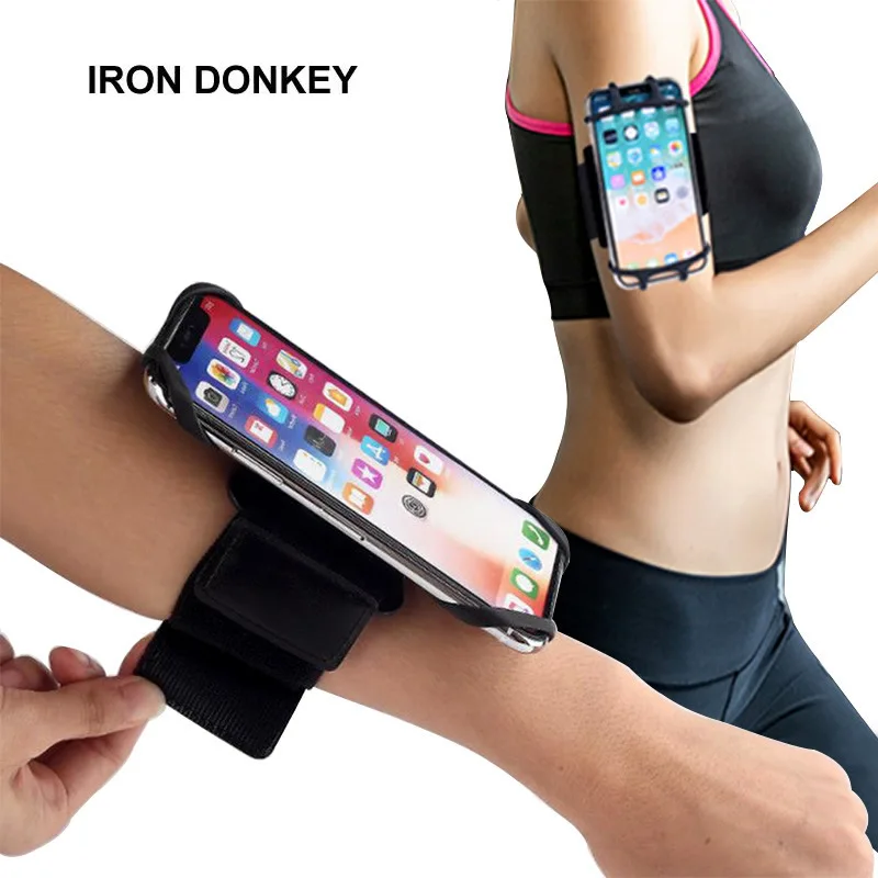 IRONDONKEY Portable Mobile Phone Rotating Arm with Unisex Outdoor Sports Arm Bag Silicone PC Sports Arm Bag