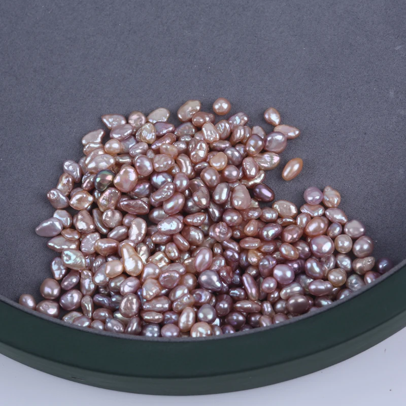 5-9mm AAA A Natural Pink Purple Loose Real Fresh Water Keshi Pearl Beads