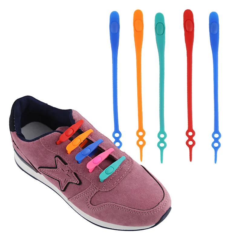 fashion lazy people reusable silicone elastic no tie shoelaces