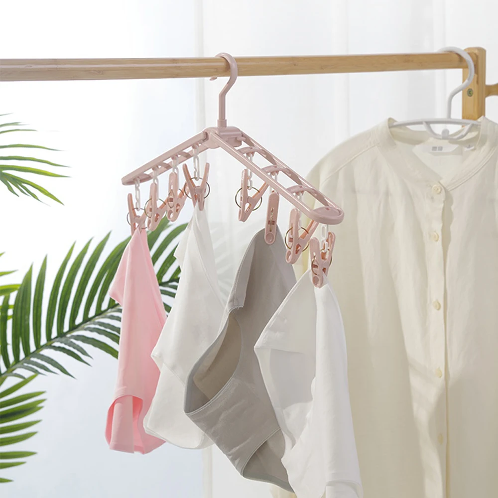 Foldable Clothes Hangers Coat Rack Kids Hanger Clothing Drying Rack Travel Sock Hangers