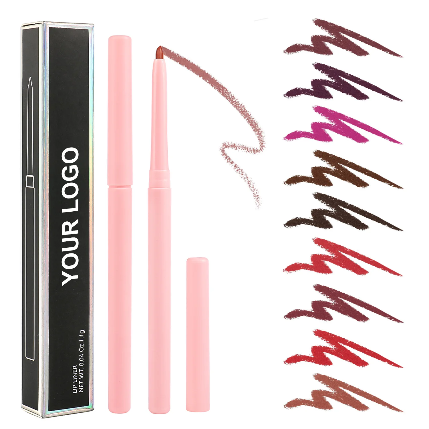 New Arrival Pink Tube Creamy Lip Liner Print Logo Lip Kit