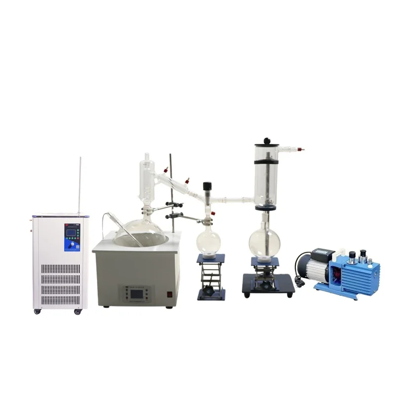 YUHUA 2 litre 2000ml chemical glass short path distillation set turnkey shortpath oil distillation