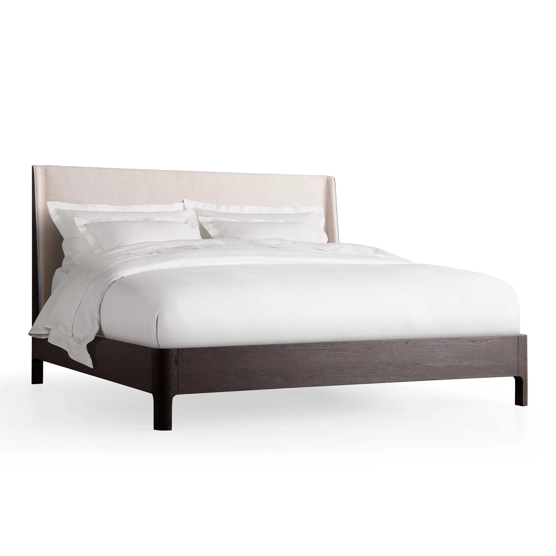 Modern natural wood fabric bedroom comfort furniture fabric deluxe luxury king size bed