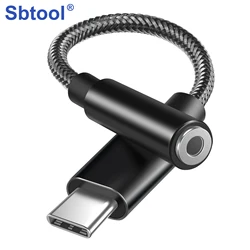 Factory OEM type C to 3.5mm headphone Nylon jacket audio adapter