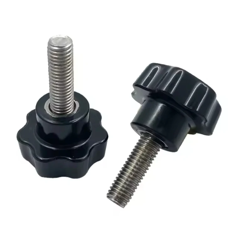 Star Plastic Handle Threaded Knob Screws M12 Torx Head Thumb Screw Stainless Steel Head Diameter 60mm Carton Box Free Modern