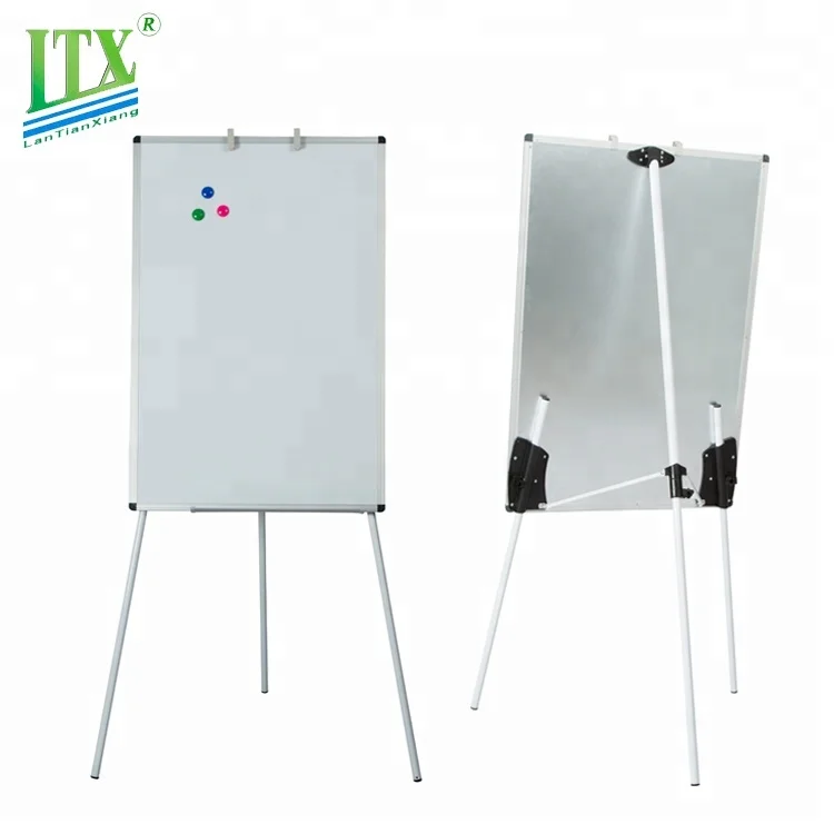 Factory tripod adjustable magnetic dry erase whiteboard flip chart easel writing board for office school supplier