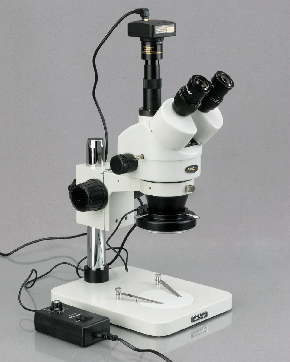 AmScope 3.5X-90X Zoom Stereo Microscope w 4-Zone 144-LED Light + 10MP Digital USB Camera
