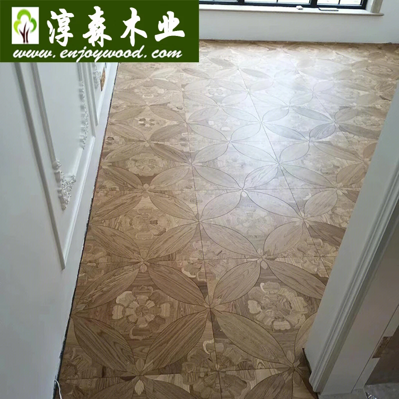 Teak Oak Walnut Art Parquet Design Wood Flooring  Patterned Parquet Wood Flooring Tile