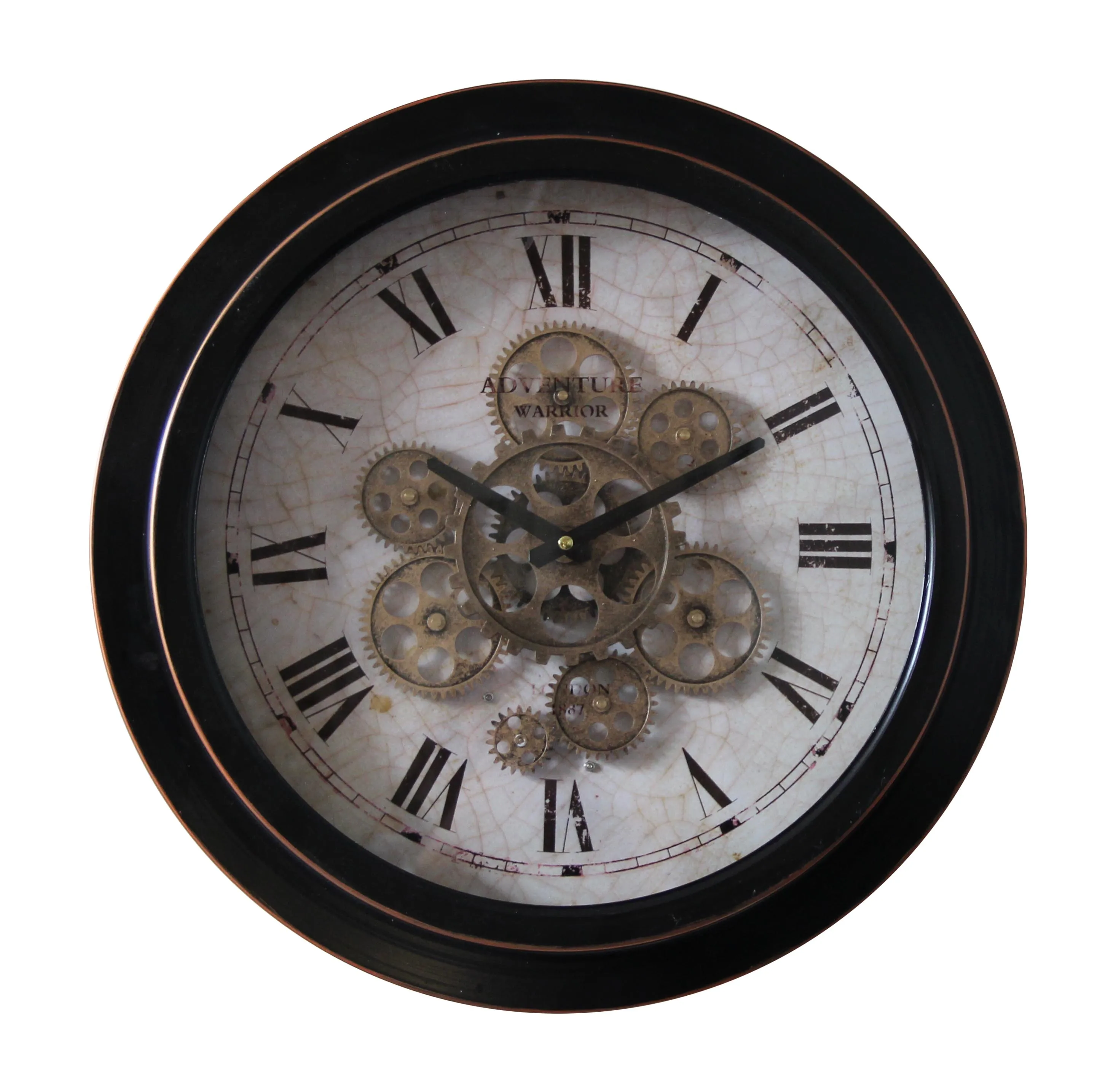 Китайские настенные часы с большой фабрикой по хорошей цене, металлические часы с движущимся механизмом, часы с французским сердечником, Классические винтажные цифры с римскими цифрами