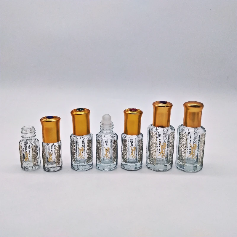 Octagon Essential Bottle Oil Bottles New Star Anise Clear Glass 3ML 6ml 12ml 24ml 60ml 100m Glass Material+stainless Steel
