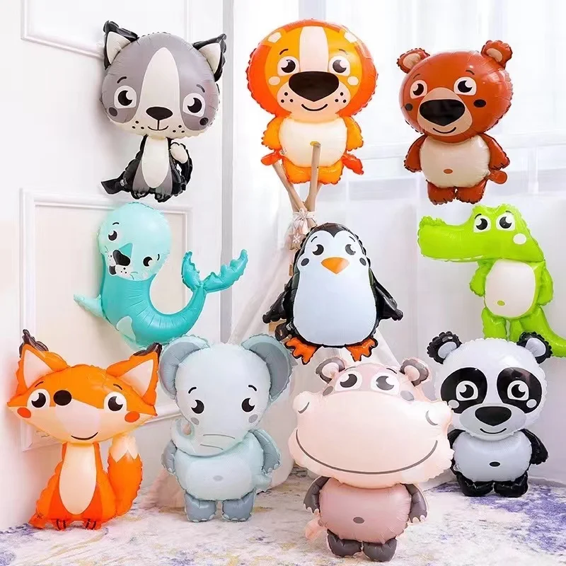 Подарочная игрушка новый дизайн мультяшный джунгли лес животные Гелиевый шар из алюминиевой фольги детские украшения для дня рождения и вечеринки