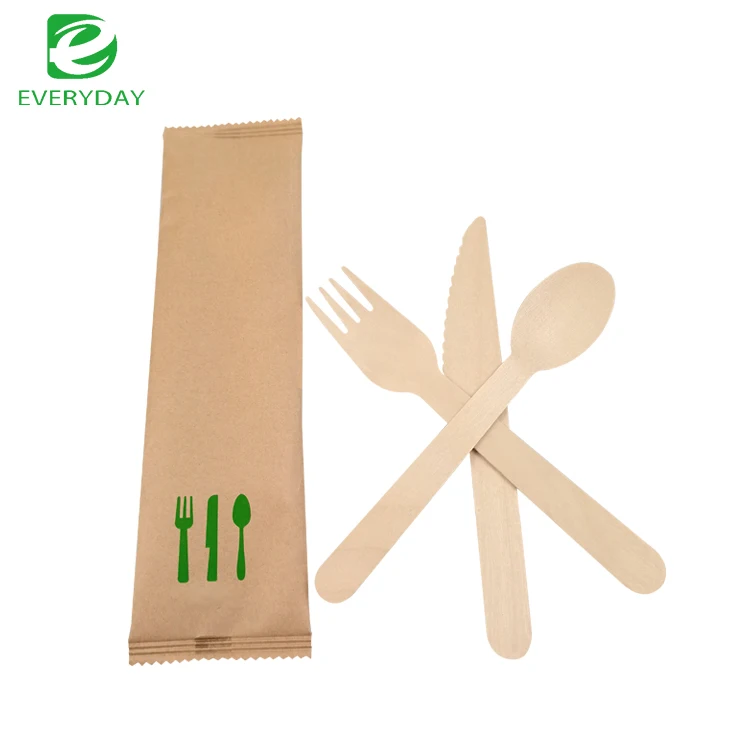 China Manufacture factory price free sample Wooden Eco Friendly  Disposable Cutlery