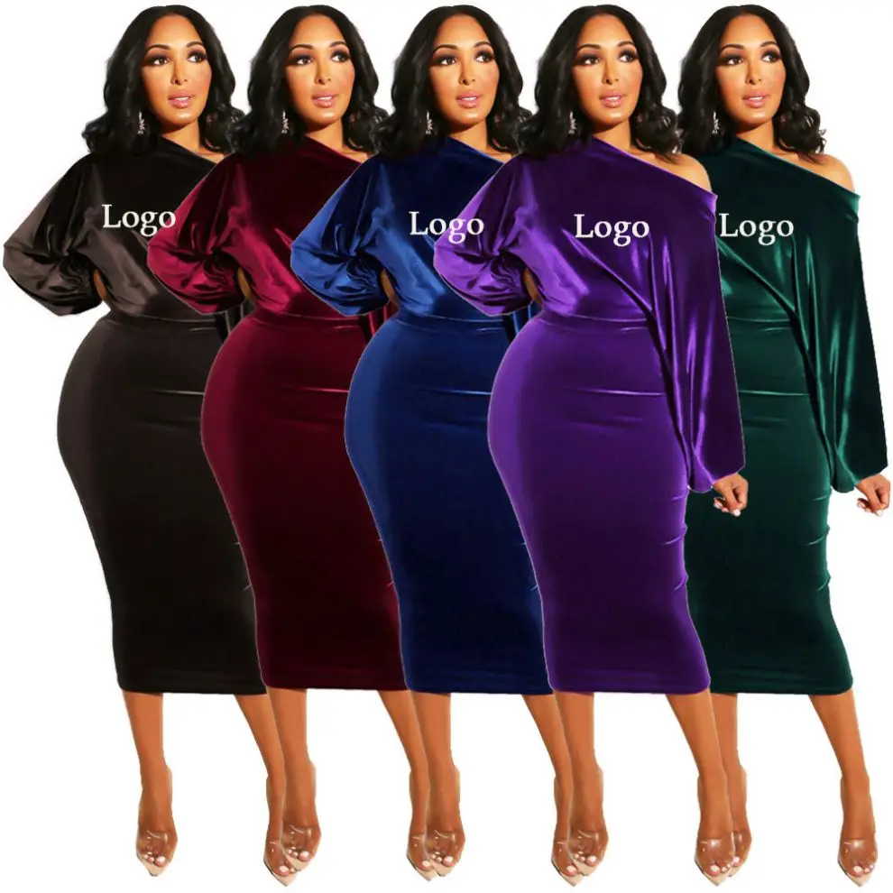 
Sexy autumn and winter Korea velvet hot style 2 sets Dresses Women Plus Size Long Sleeve Fall Dress Women Clothing 