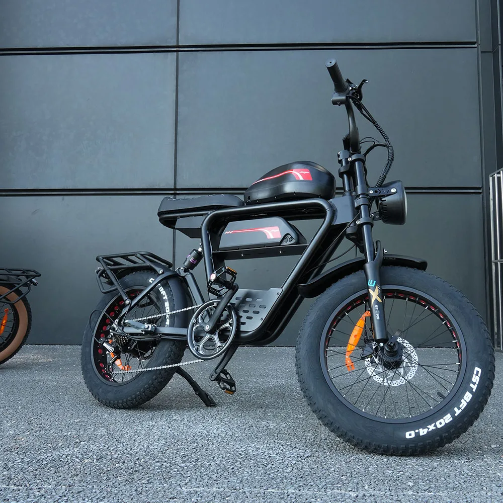 Yeasion Long Range Fat Tyre 20x4 Electric Hybrid Bike Fast Electric Road Bike Full Suspension 1000w Dual Battery 48v 57ah 200km