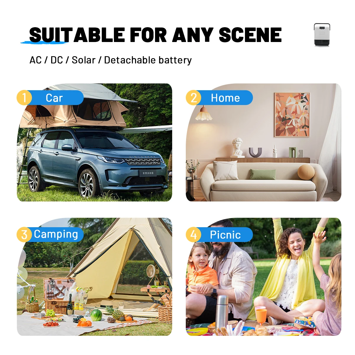 Alpicool P18 Mini Capacity Single Cooler 12V AC DC Dual Use Freezer Electric Compressor Fridge Portable Camping Car Refrigerator