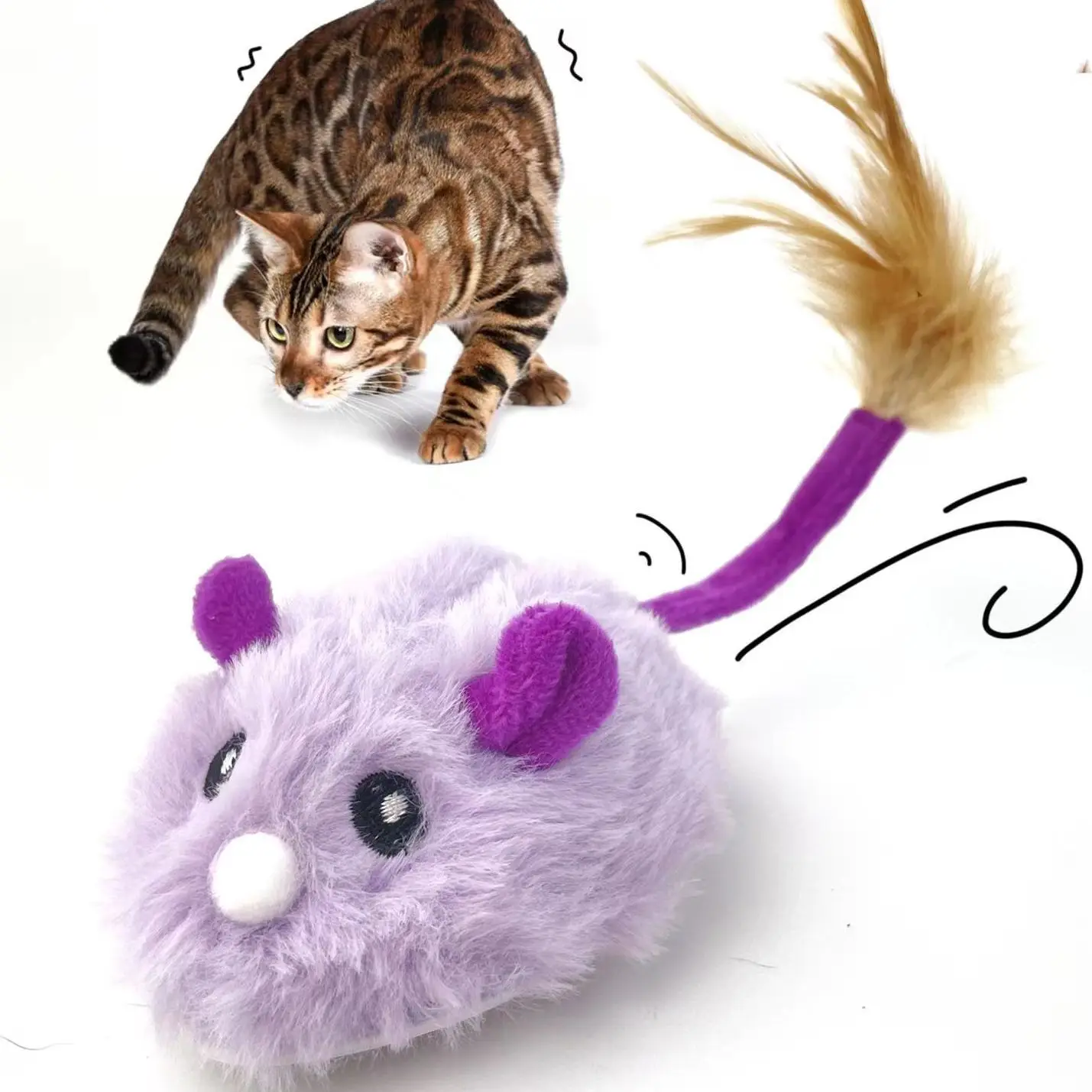 Plush mouse toys, intelligent electric simulation creative cat toys, USB electric pet toys