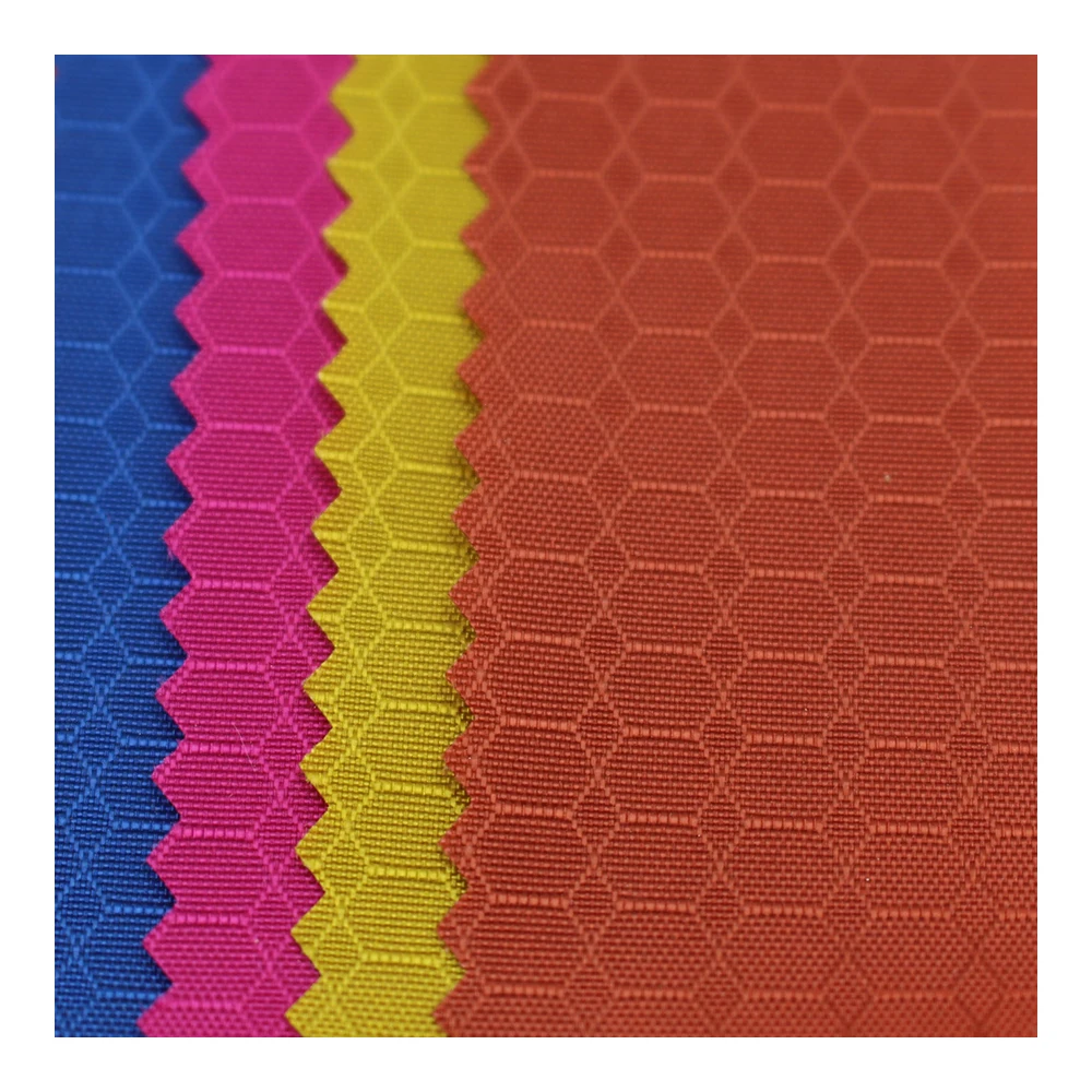 Eco-friendly 210D football grid nylon fabric with PU coated for bag backpack shoulderbag