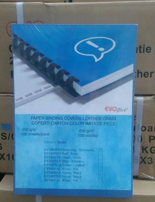 
coloured A4 paper binding covers leather grain 