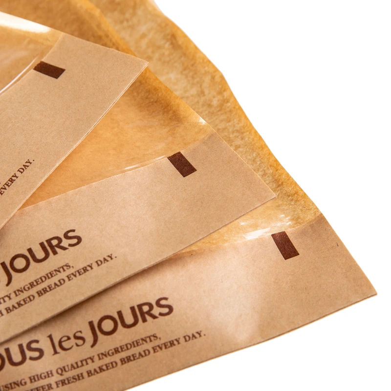 
New Design Food-Grade Kraft Paper Bag Food Packaging Paper Bread Loaf Bakery Bag With Front Window 