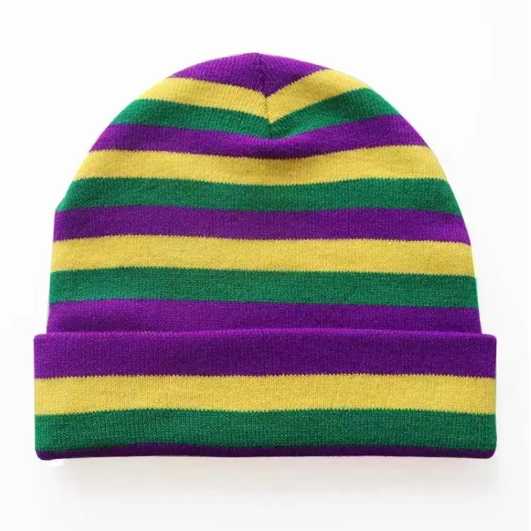 Mardi Gras Warm Beaine Hat  Bonnet Cap Knit Hat for Carnival Parade