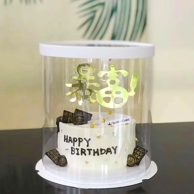 6 8 10 Inches Wholesale Custom Multi-size Transparent Tall Cake Boxes Bakery Clear Round Cake Box Packaging