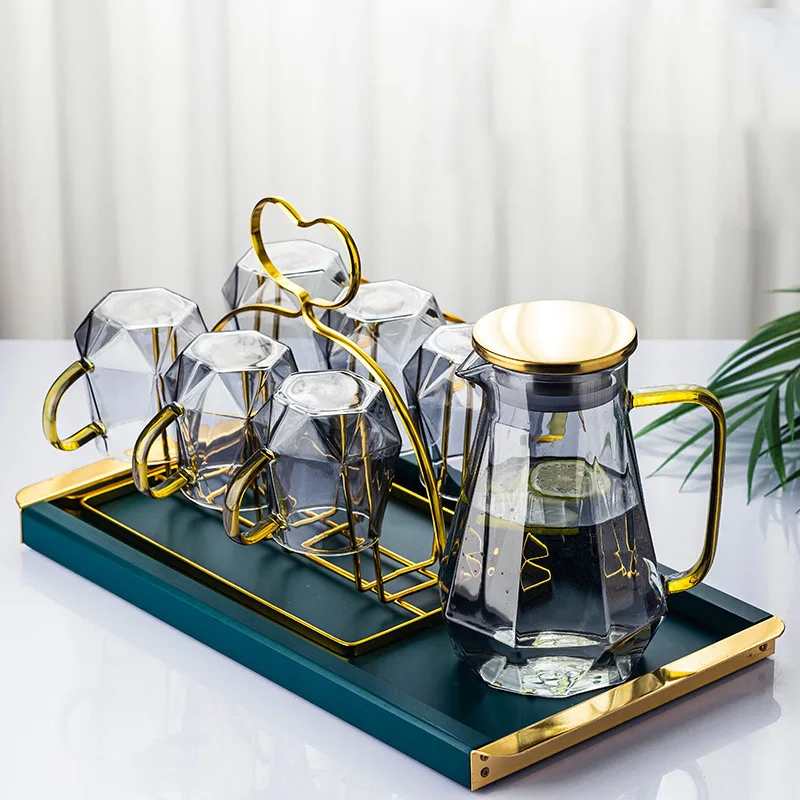 wholesale hot sale 1500 ML coffee mug gift box set for daily life home glass tea pot